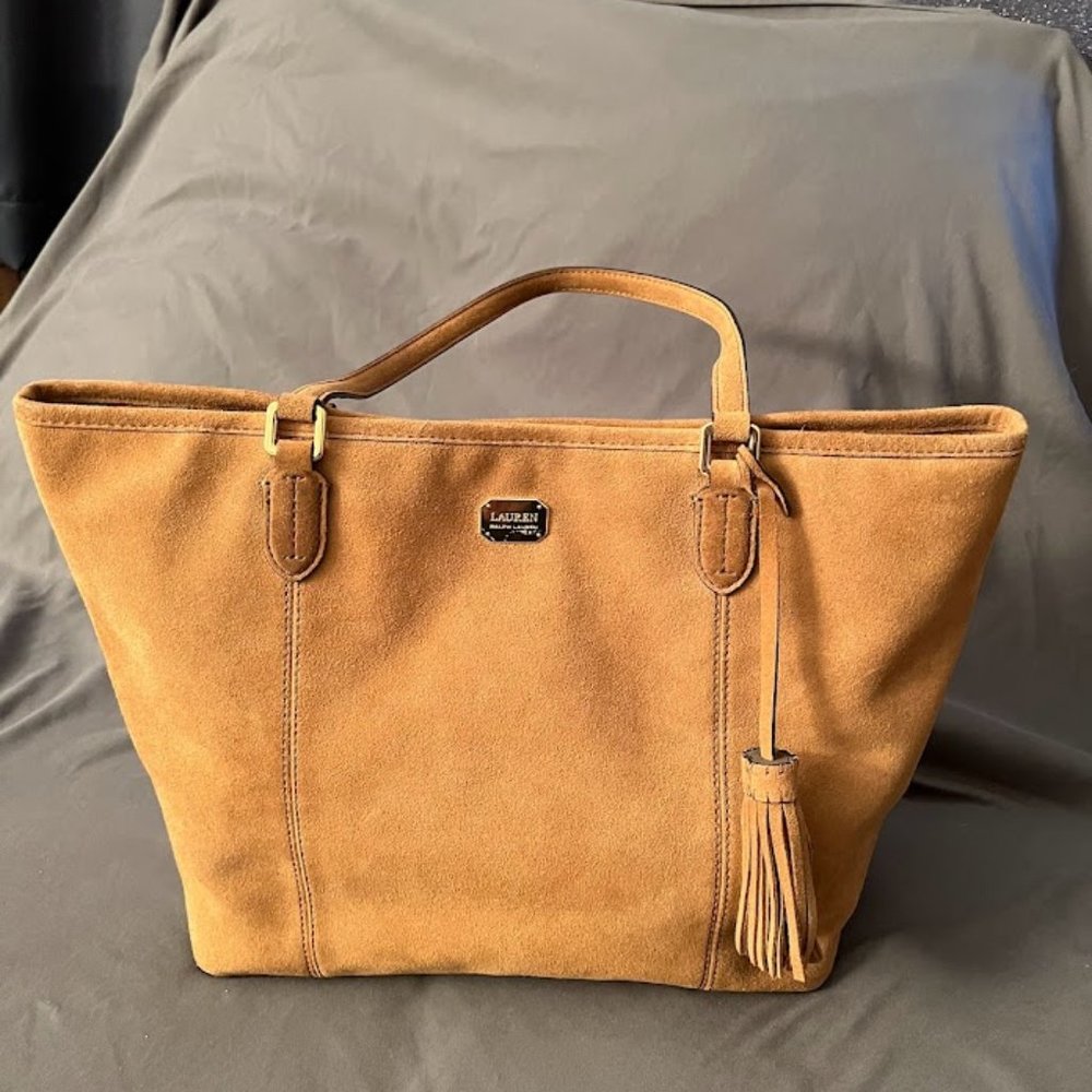 Lauren Ralph Lauren Tan Suede Tote